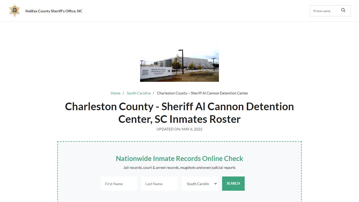 Charleston County - Sheriff Al Cannon Detention Center, SC ...